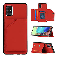 Funda Lujo Cuero Carcasa Y04B para Samsung Galaxy A71 4G A715 Rojo