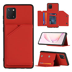 Funda Lujo Cuero Carcasa Y04B para Samsung Galaxy A81 Rojo