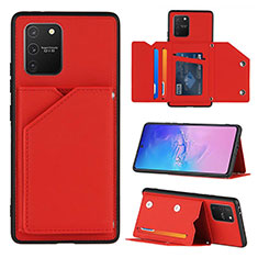 Funda Lujo Cuero Carcasa Y04B para Samsung Galaxy A91 Rojo