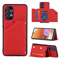 Funda Lujo Cuero Carcasa Y04B para Samsung Galaxy M32 5G Rojo