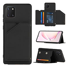 Funda Lujo Cuero Carcasa Y04B para Samsung Galaxy Note 10 Lite Negro
