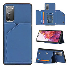 Funda Lujo Cuero Carcasa Y04B para Samsung Galaxy S20 Lite 5G Azul