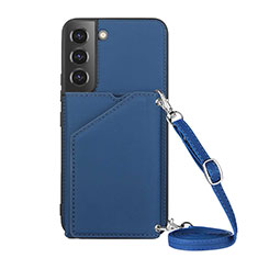 Funda Lujo Cuero Carcasa Y04B para Samsung Galaxy S21 5G Azul