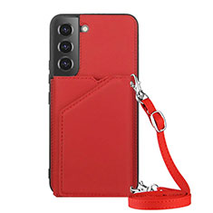 Funda Lujo Cuero Carcasa Y04B para Samsung Galaxy S25 Plus 5G Rojo
