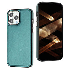 Funda Lujo Cuero Carcasa Y07B para Apple iPhone 13 Pro Verde