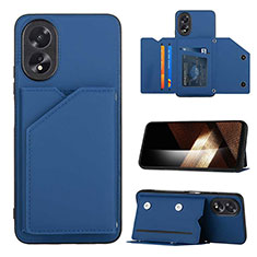 Funda Lujo Cuero Carcasa YB1 para Oppo A38 Azul