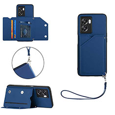 Funda Lujo Cuero Carcasa YB1 para Oppo A57 5G Azul