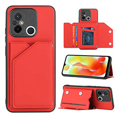 Funda Lujo Cuero Carcasa YB1 para Xiaomi Poco C55 Rojo