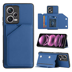 Funda Lujo Cuero Carcasa YB1 para Xiaomi Redmi Note 12 5G Azul