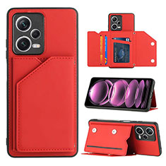 Funda Lujo Cuero Carcasa YB1 para Xiaomi Redmi Note 12 5G Rojo