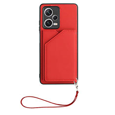 Funda Lujo Cuero Carcasa YB1 para Xiaomi Redmi Note 12 Pro 5G Rojo