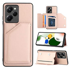 Funda Lujo Cuero Carcasa YB1 para Xiaomi Redmi Note 12 Pro Speed 5G Oro Rosa