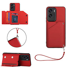 Funda Lujo Cuero Carcasa YB2 para Huawei Honor 90 Lite 5G Rojo