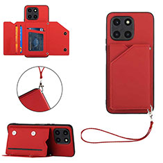 Funda Lujo Cuero Carcasa YB2 para Huawei Honor X6a Rojo