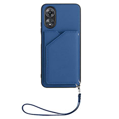 Funda Lujo Cuero Carcasa YB2 para Oppo A17 Azul