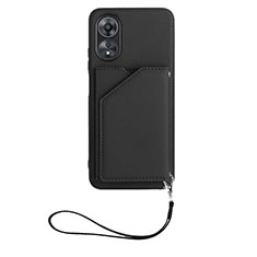 Funda Lujo Cuero Carcasa YB2 para Oppo A17 Negro