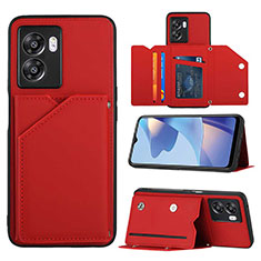 Funda Lujo Cuero Carcasa YB2 para Oppo A57 5G Rojo