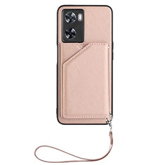 Funda Lujo Cuero Carcasa YB2 para Oppo A77 4G Oro Rosa