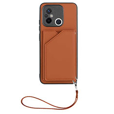 Funda Lujo Cuero Carcasa YB2 para Xiaomi Poco C55 Marron