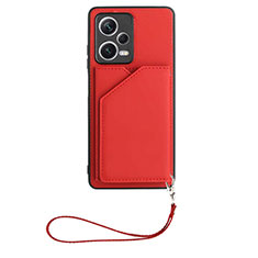 Funda Lujo Cuero Carcasa YB2 para Xiaomi Redmi Note 12 5G Rojo