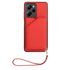 Funda Lujo Cuero Carcasa YB2 para Xiaomi Redmi Note 12 Pro Speed 5G Rojo