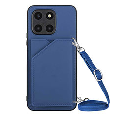 Funda Lujo Cuero Carcasa YB3 para Huawei Honor X6a Azul