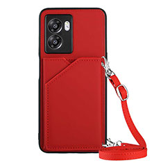 Funda Lujo Cuero Carcasa YB3 para Oppo A57 5G Rojo