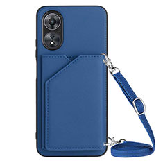 Funda Lujo Cuero Carcasa YB3 para Oppo A58 5G Azul