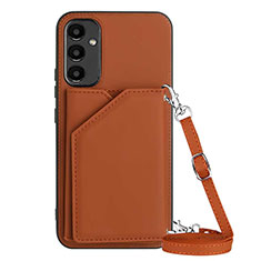 Funda Lujo Cuero Carcasa YB3 para Samsung Galaxy A14 5G Marron