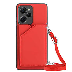 Funda Lujo Cuero Carcasa YB3 para Xiaomi Poco X5 Pro 5G Rojo