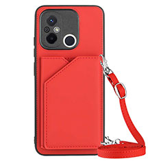 Funda Lujo Cuero Carcasa YB3 para Xiaomi Redmi 12C 4G Rojo