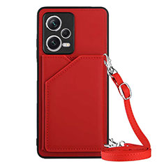 Funda Lujo Cuero Carcasa YB3 para Xiaomi Redmi Note 12 Pro+ Plus 5G Rojo