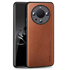 Funda Lujo Cuero Carcasa YM1 para Huawei Mate 60 Pro+ Plus Marron