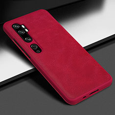 Funda Lujo Cuero Carcasa Z01 para Xiaomi Mi Note 10 Pro Rojo