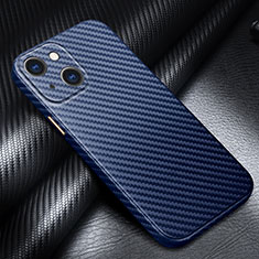 Funda Lujo Fibra de Carbon Carcasa Twill C01 para Apple iPhone 13 Azul