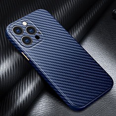 Funda Lujo Fibra de Carbon Carcasa Twill C01 para Apple iPhone 13 Pro Max Azul