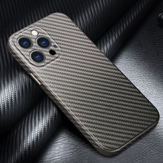 Funda Lujo Fibra de Carbon Carcasa Twill C01 para Apple iPhone 13 Pro Max Gris