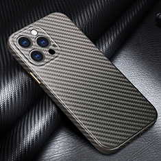 Funda Lujo Fibra de Carbon Carcasa Twill C01 para Apple iPhone 14 Pro Gris