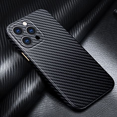 Funda Lujo Fibra de Carbon Carcasa Twill para Apple iPhone 14 Pro Max Negro