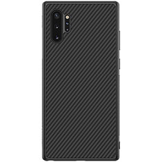 Funda Lujo Fibra de Carbon Carcasa Twill para Samsung Galaxy Note 10 Plus 5G Negro