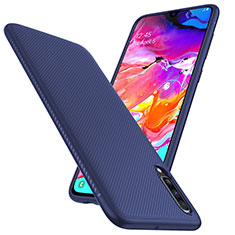 Funda Lujo Fibra de Carbon Carcasa Twill T02 para Samsung Galaxy A90 5G Azul