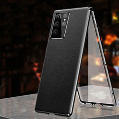 Funda Lujo Marco de Aluminio Carcasa 360 Grados D01 para Samsung Galaxy S23 Ultra 5G Negro