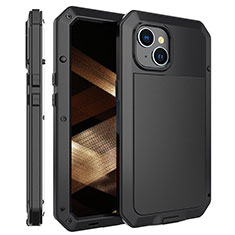 Funda Lujo Marco de Aluminio Carcasa 360 Grados HJ2 para Apple iPhone 14 Plus Negro