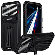 Funda Lujo Marco de Aluminio Carcasa 360 Grados LK1 para Apple iPhone 13 Pro Max Negro