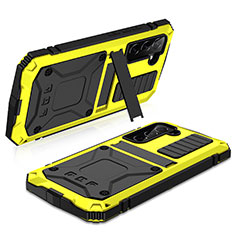 Funda Lujo Marco de Aluminio Carcasa 360 Grados M01 para Samsung Galaxy S21 5G Amarillo