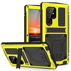 Funda Lujo Marco de Aluminio Carcasa 360 Grados M04 para Samsung Galaxy S22 Ultra 5G Amarillo