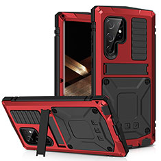 Funda Lujo Marco de Aluminio Carcasa 360 Grados M04 para Samsung Galaxy S24 Ultra 5G Rojo