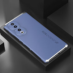 Funda Lujo Marco de Aluminio Carcasa 360 Grados P01 para Huawei Honor 90 5G Plata y Azul