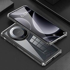 Funda Lujo Marco de Aluminio Carcasa 360 Grados P01 para Huawei Mate 60 Pro Negro