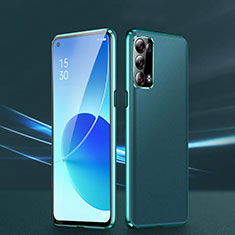 Funda Lujo Marco de Aluminio Carcasa 360 Grados P01 para Oppo Reno6 Pro 5G Verde